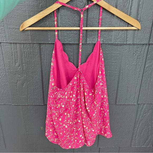 Jacki Scallop Detail Blouse pink floral strappy flower detail girl core cami top - Picture 4 of 11